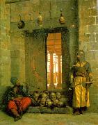 Jean Leon Gerome Heads of the Rebel Beys at the Mosque of El Hasanein oil painting
